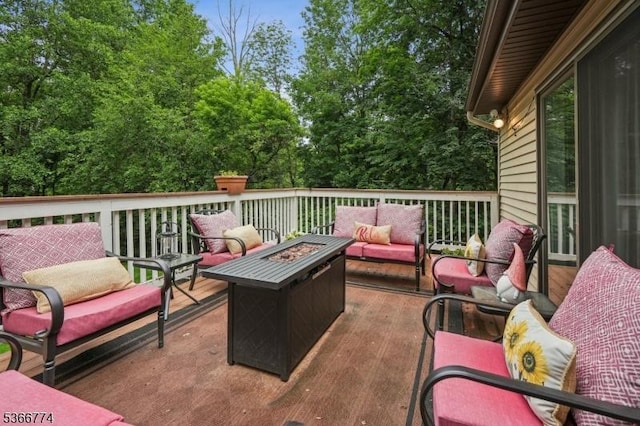 159 Kings Hwy, Washington Twp, NJ 07853 - deck with an outdoor living space with a fire pit