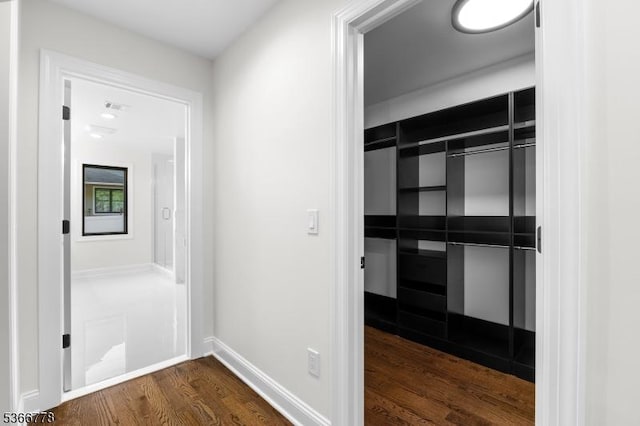 150 Parsippany Blvd, Parsippany-Troy Hills Twp, NJ 07005 - corridor with dark wood-type flooring and baseboards