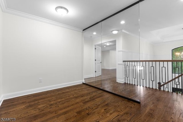 150 Parsippany Blvd, Parsippany-Troy Hills Twp, NJ 07005 - empty room with ornamental molding, wood finished floors, and recessed lighting
