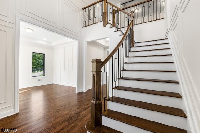 150 Parsippany Blvd, Parsippany-Troy Hills Twp, NJ 07005 - stairway with wood finished floors and baseboards
