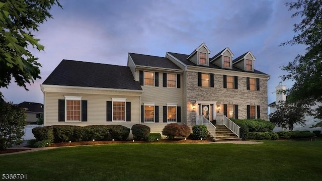 31 Burniston Ct, Hillsborough Twp, NJ 08844 - view of front of house with a front lawn and stone siding