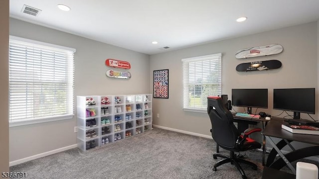31 Burniston Ct, Hillsborough Twp, NJ 08844 - carpeted home office featuring baseboards and recessed lighting