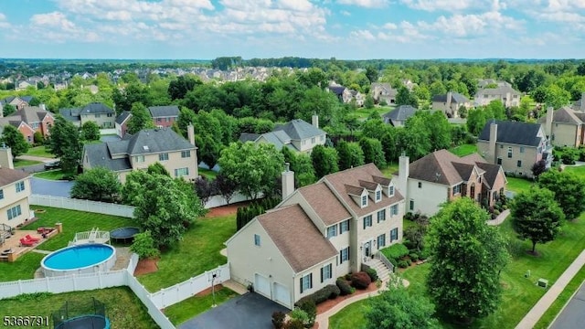 31 Burniston Ct, Hillsborough Twp, NJ 08844 - aerial perspective of suburban area featuring a pool