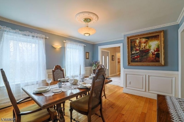 4 Panorama Dr, Vernon Twp, NJ 07461 - dining space featuring wainscoting, ornamental molding, and light wood-type flooring