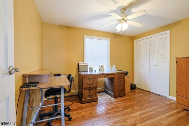 4 Panorama Dr, Vernon Twp, NJ 07461 - home office featuring light wood finished floors and ceiling fan