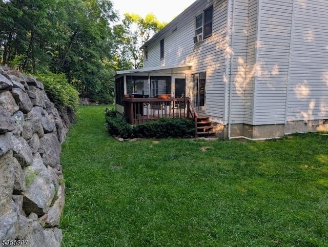 4 Panorama Dr, Vernon Twp, NJ 07461 - back of property featuring a wooden deck and a lawn