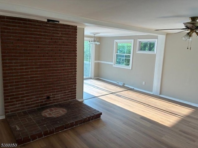 39 Stehr St, Frankford Twp, NJ 07826 - unfurnished living room featuring wood finished floors and ceiling fan