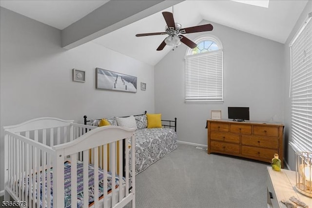 40 Lancelot Dr, Berkeley Heights Twp, NJ 07922 - carpeted bedroom with lofted ceiling and ceiling fan