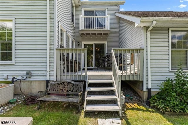 40 Lancelot Dr, Berkeley Heights Twp, NJ 07922 - property entrance with a wooden deck
