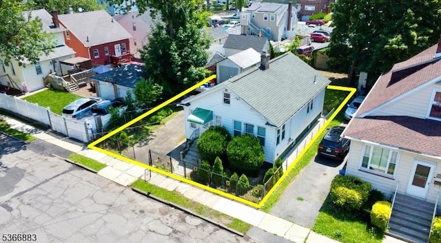 10-12 Medbourne Ave, Irvington Twp, NJ 07111 - aerial view of residential area featuring property parcel outlined