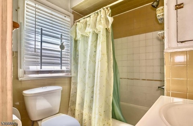 10-12 Medbourne Ave, Irvington Twp, NJ 07111 - bathroom featuring tile walls and shower / bath combination with curtain