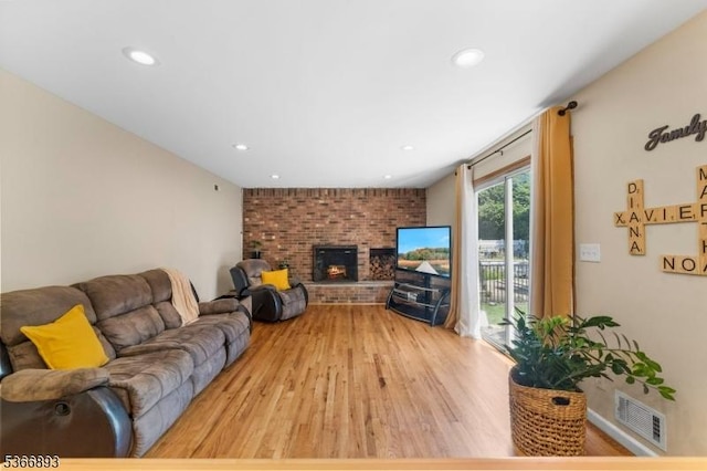 357 Minute Arms Rd, Union Twp, NJ 07083 - living room with wood finished floors, a fireplace, and recessed lighting