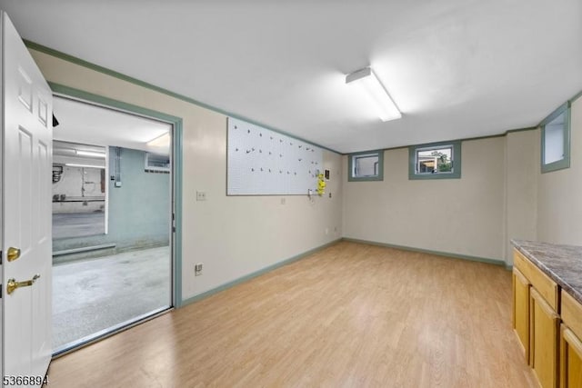 11 Hillcrest Blvd, Warren Twp, NJ 07059 - basement featuring light wood-style flooring and baseboards