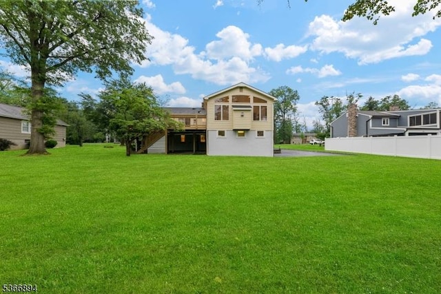 11 Hillcrest Blvd, Warren Twp, NJ 07059 - rear view of house with a wooden deck and stairway