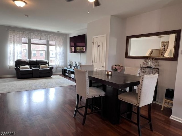 108 Creekside Way, Burlington Twp, NJ 08016 - dining room featuring dark wood-style flooring and ceiling fan