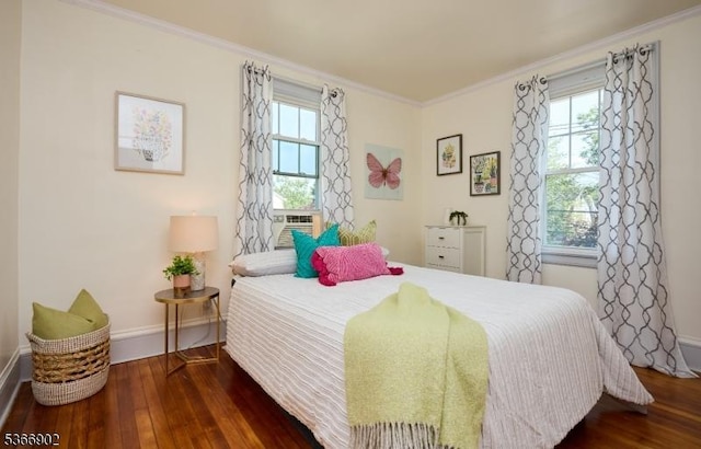 227 Parker Ave, Maplewood Twp, NJ 07040 - bedroom featuring wood-type flooring, crown molding, and multiple windows