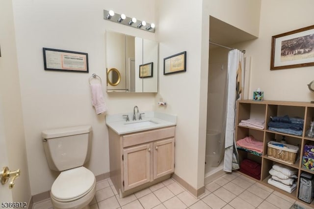 2 Richmond Rd Unit 214, West Milford Twp, NJ 07480 - bathroom with vanity, a shower with shower curtain, and tile patterned floors