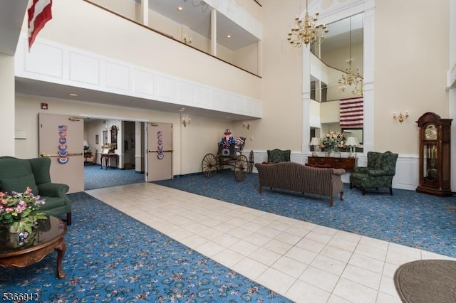 2 Richmond Rd Unit 214, West Milford Twp, NJ 07480 - building lobby with a towering ceiling and a wainscoted wall