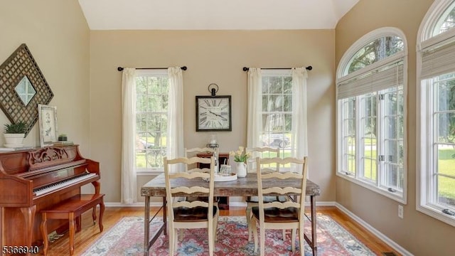 24 Montfort Dr, Montgomery Twp, NJ 08502 - dining area featuring light wood finished floors and vaulted ceiling