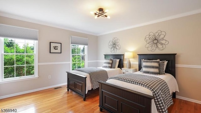 24 Montfort Dr, Montgomery Twp, NJ 08502 - bedroom with multiple windows, ornamental molding, and light wood finished floors