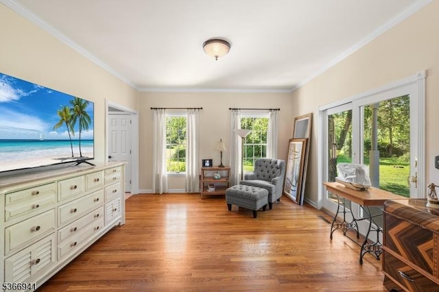 21 Partridge Rd, Readington Twp, NJ 08822 - sitting room featuring wood finished floors and ornamental molding