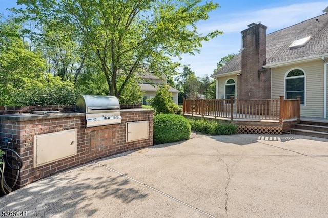 21 Partridge Rd, Readington Twp, NJ 08822 - view of patio with area for grilling and a deck