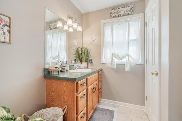28 Old Beaver Run Rd, Lafayette Twp, NJ 07848 - bathroom with vanity, healthy amount of natural light, and tile patterned floors