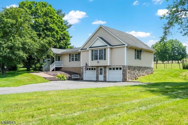 28 Old Beaver Run Rd, Lafayette Twp, NJ 07848 - view of front facade featuring an attached garage, asphalt driveway, and a front lawn