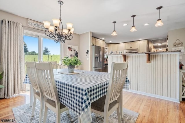 28 Old Beaver Run Rd, Lafayette Twp, NJ 07848 - dining room featuring light wood-type flooring, a chandelier, and recessed lighting