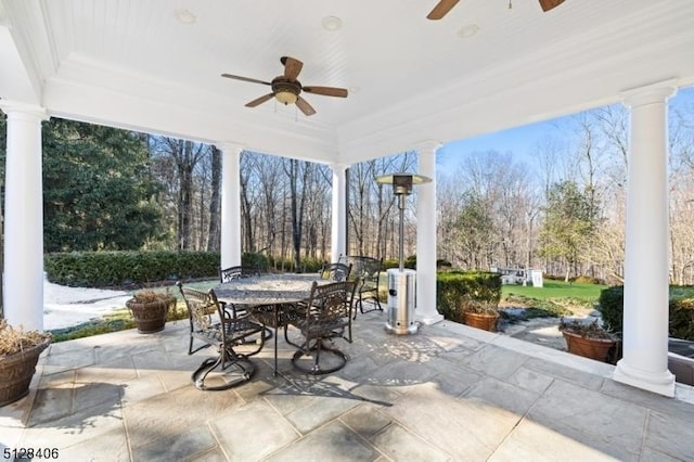 141 Mountaintop Rd, Bernardsville Boro, NJ 07924 - view of patio / terrace featuring outdoor dining area and a ceiling fan