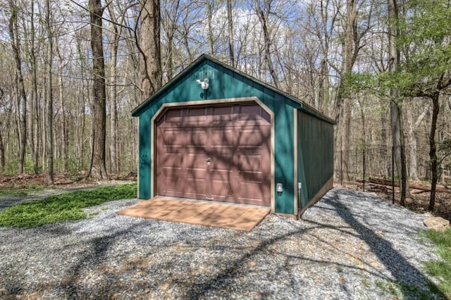 141 Mountaintop Rd, Bernardsville Boro, NJ 07924 - detached garage featuring a forest view