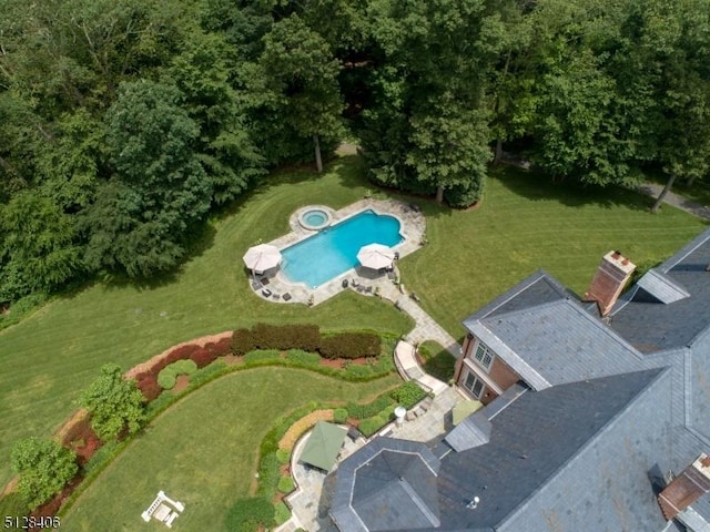141 Mountaintop Rd, Bernardsville Boro, NJ 07924 - aerial overview of property's location featuring a pool
