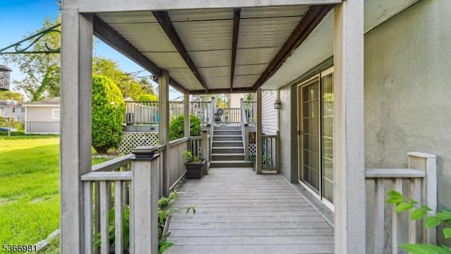 32 Washington Ave, Edgewater Park Twp, NJ 08010 - wooden deck featuring a lawn