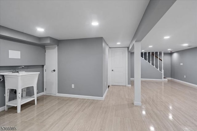 204 Christopher St, Hackettstown Town, NJ 07840 - finished basement with stairway and recessed lighting