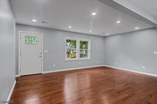 204 Christopher St, Hackettstown Town, NJ 07840 - foyer entrance with dark wood-type flooring and recessed lighting