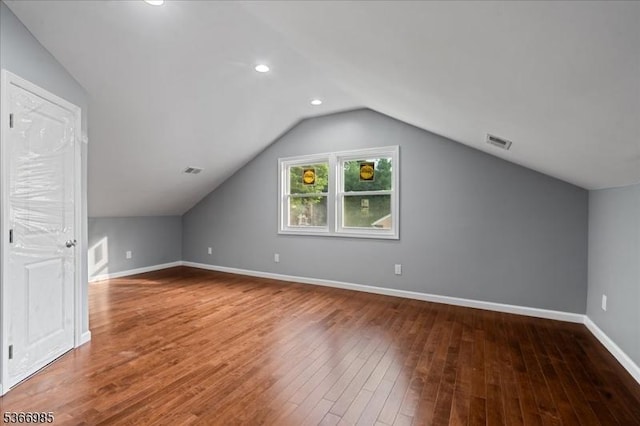204 Christopher St, Hackettstown Town, NJ 07840 - additional living space featuring vaulted ceiling, wood-type flooring, and recessed lighting