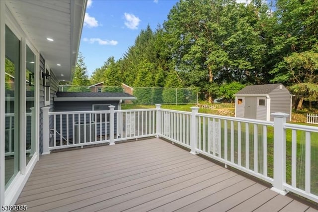 204 Christopher St, Hackettstown Town, NJ 07840 - wooden deck featuring a storage unit