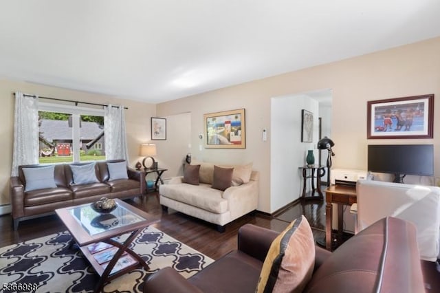 11 Washington St, Mount Olive Twp, NJ 07828 - living room featuring wood finished floors and baseboards