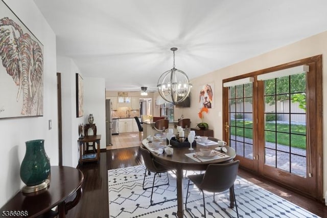 11 Washington St, Mount Olive Twp, NJ 07828 - dining space with a chandelier and wood finished floors