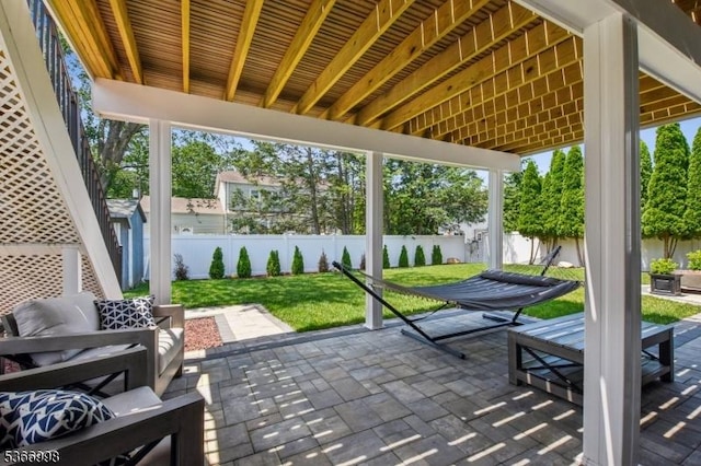 23 Midway Ct, Rockaway Twp, NJ 07866 - fenced backyard with a patio area