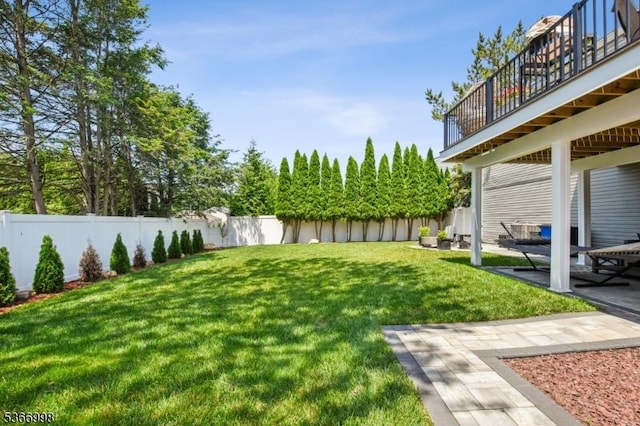 23 Midway Ct, Rockaway Twp, NJ 07866 - fenced backyard with a balcony
