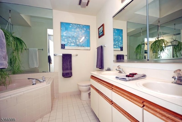 25 Watchung Trl, Branchburg Twp, NJ 08876 - full bathroom featuring tile patterned flooring, a bath, and double vanity