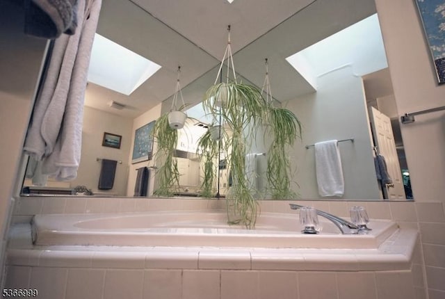 25 Watchung Trl, Branchburg Twp, NJ 08876 - bathroom with a skylight and a garden tub