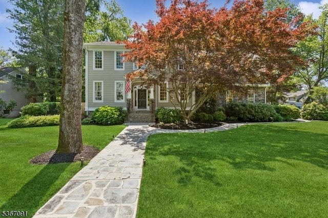 1 Bates Way, Westfield Town, NJ 07090 - view of front facade with a front lawn