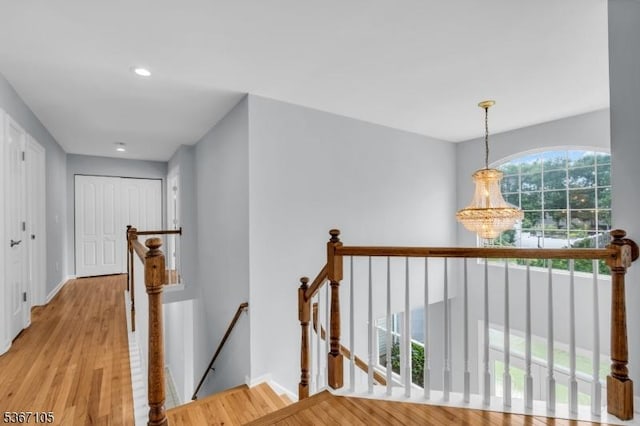 3 Whisper Way, Barnegat Twp, NJ 08005 - hall featuring an upstairs landing, light wood finished floors, and recessed lighting
