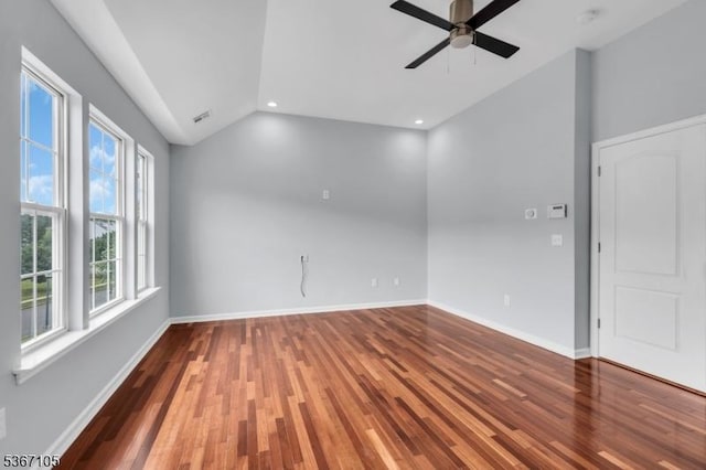 3 Whisper Way, Barnegat Twp, NJ 08005 - spare room with vaulted ceiling, wood finished floors, a ceiling fan, recessed lighting, and a smoke detector