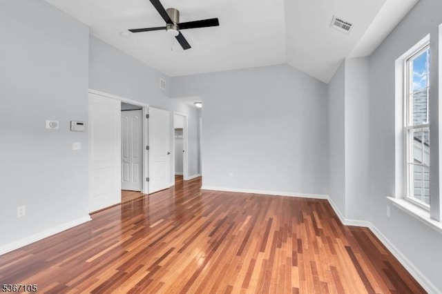 3 Whisper Way, Barnegat Twp, NJ 08005 - empty room with wood finished floors, a ceiling fan, and lofted ceiling