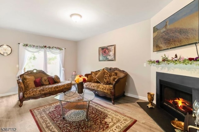 73 Pinehurst Dr, Washington Twp, NJ 07882 - living room with wood finished floors and a glass covered fireplace