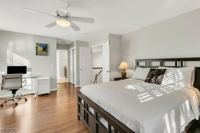 51 Carlisle Rd, Bernards Twp, NJ 07920 - bedroom featuring wood finished floors, a desk, and ceiling fan