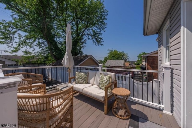1697 Van Ness Ter, Union Twp, NJ 07083 - wooden deck with an outdoor hangout area